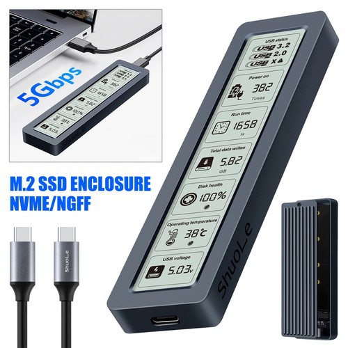 Ssd enclosure with display - with,